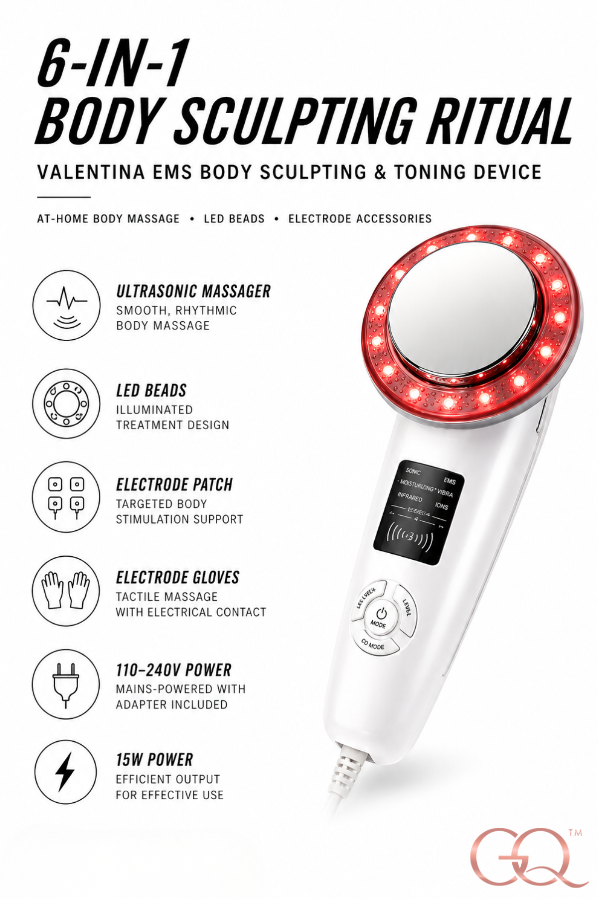 GLOWNIQUE Valentina 6-in-1 EMS Body Sculpting Device Couture
