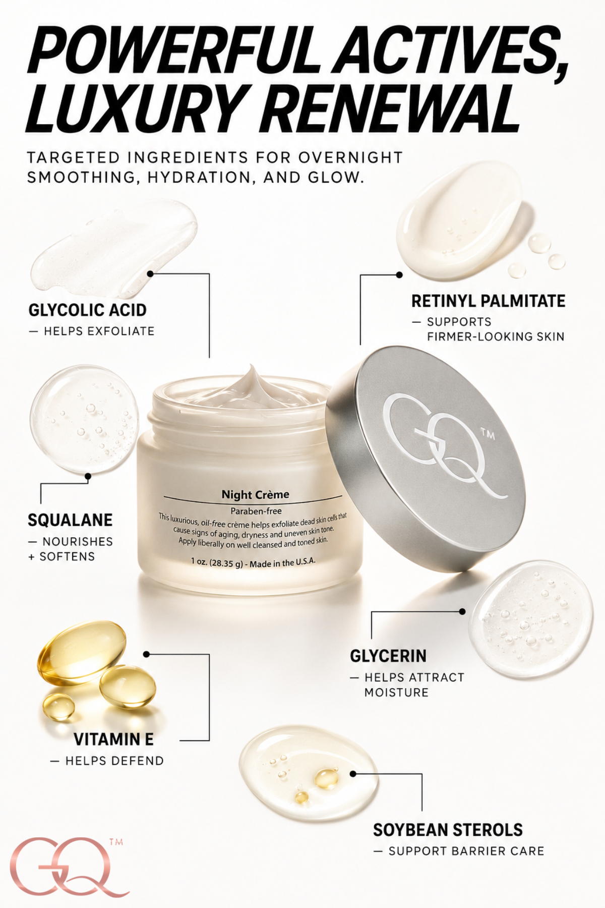 GLOWNIQUE Night Renewal Crème | Couture Luxury Skin Elixir