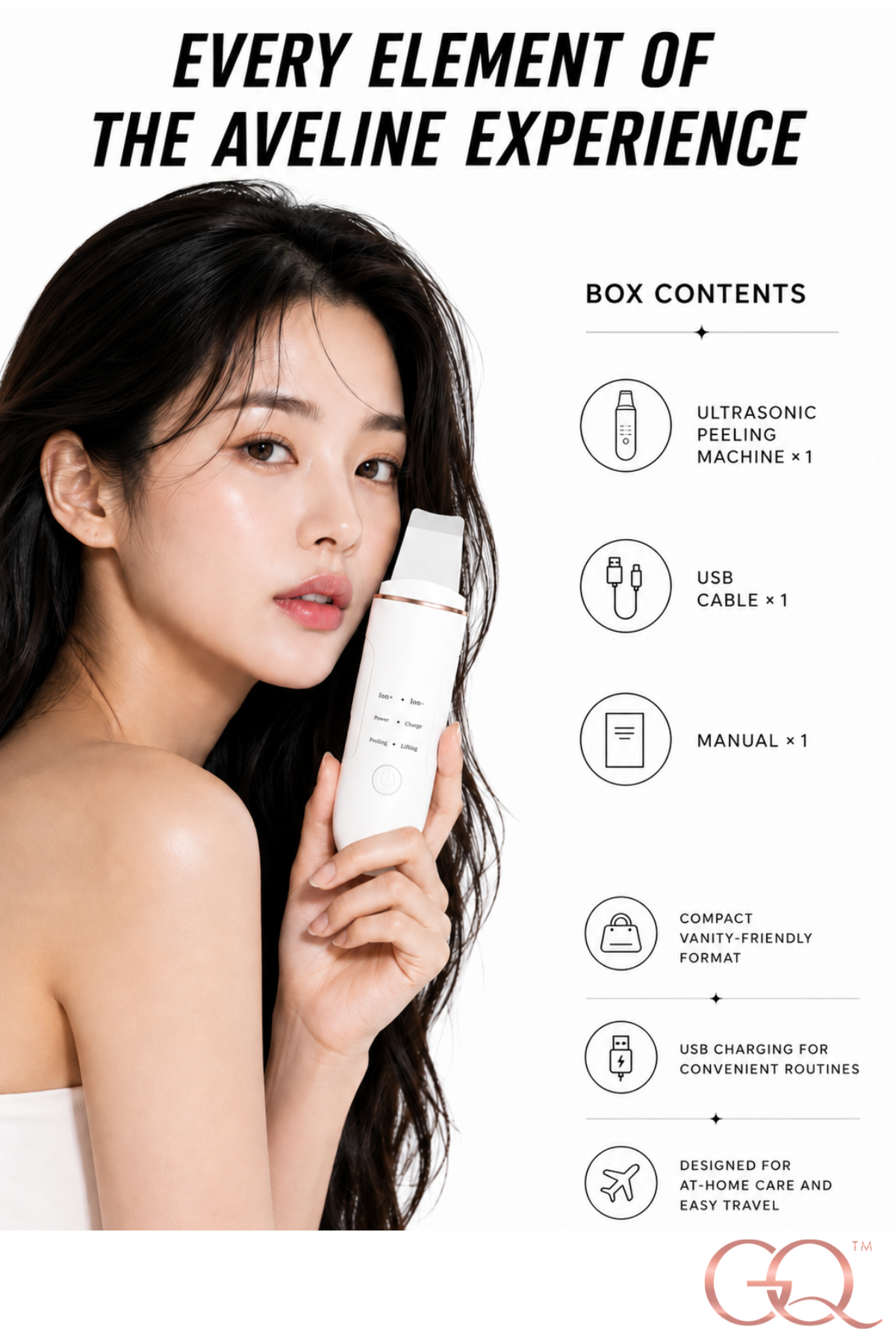 GLOWNIQUE Aveline Ultrasonic Skin Spatula Couture Beauty Tool