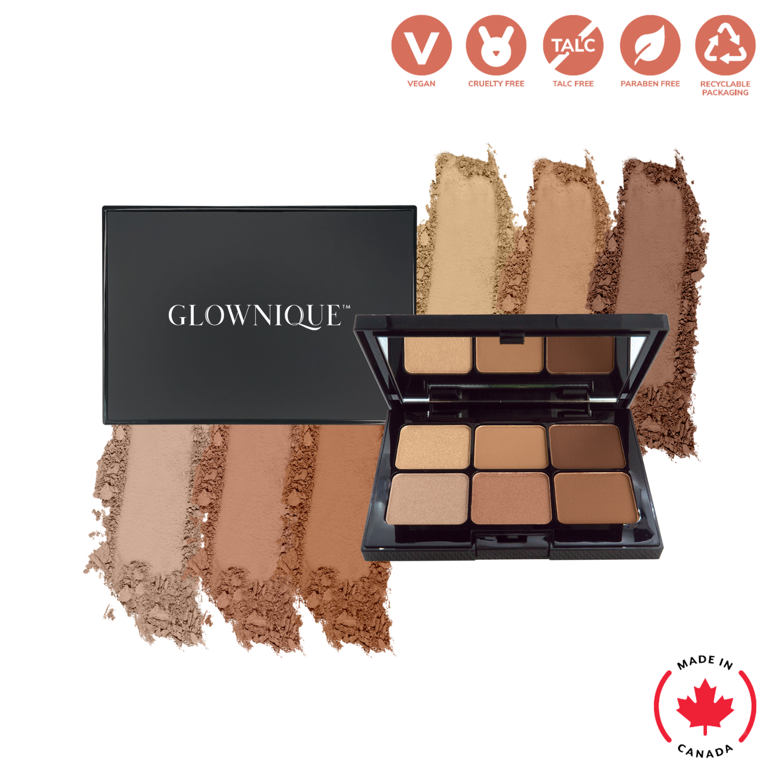 Eyeshadow Palette - Caramel Kiss (12g) | GLOWNIQUE