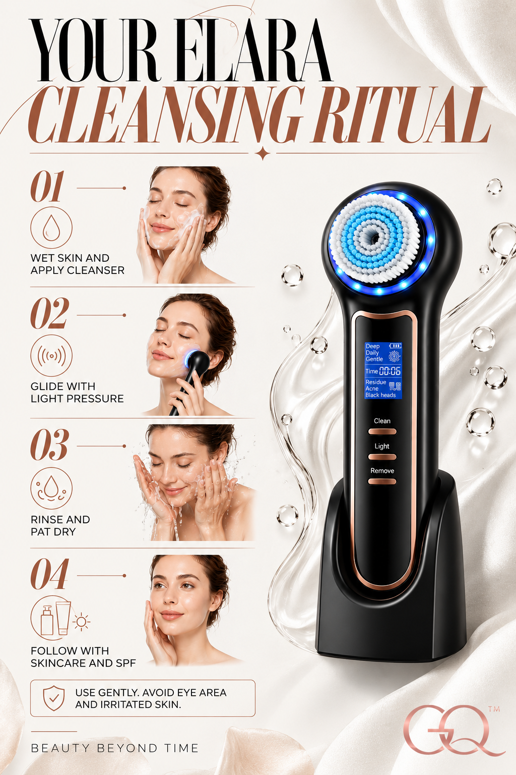 GLOWNIQUE Elara Sonic Cleansing Brush - Artisanal Luxury