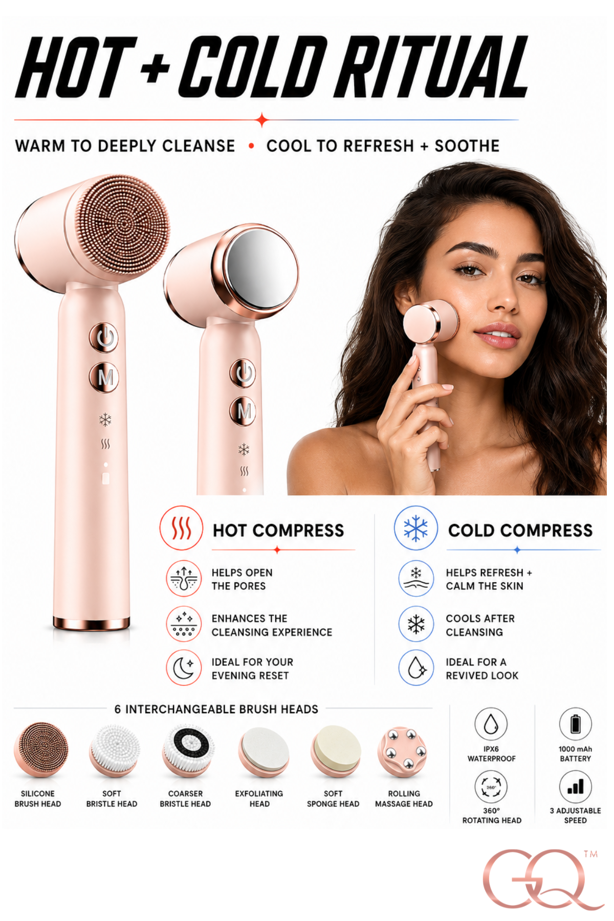 GLOWNIQUE Venezia 6-in-1 Brush | Couture Cleansing Luxury