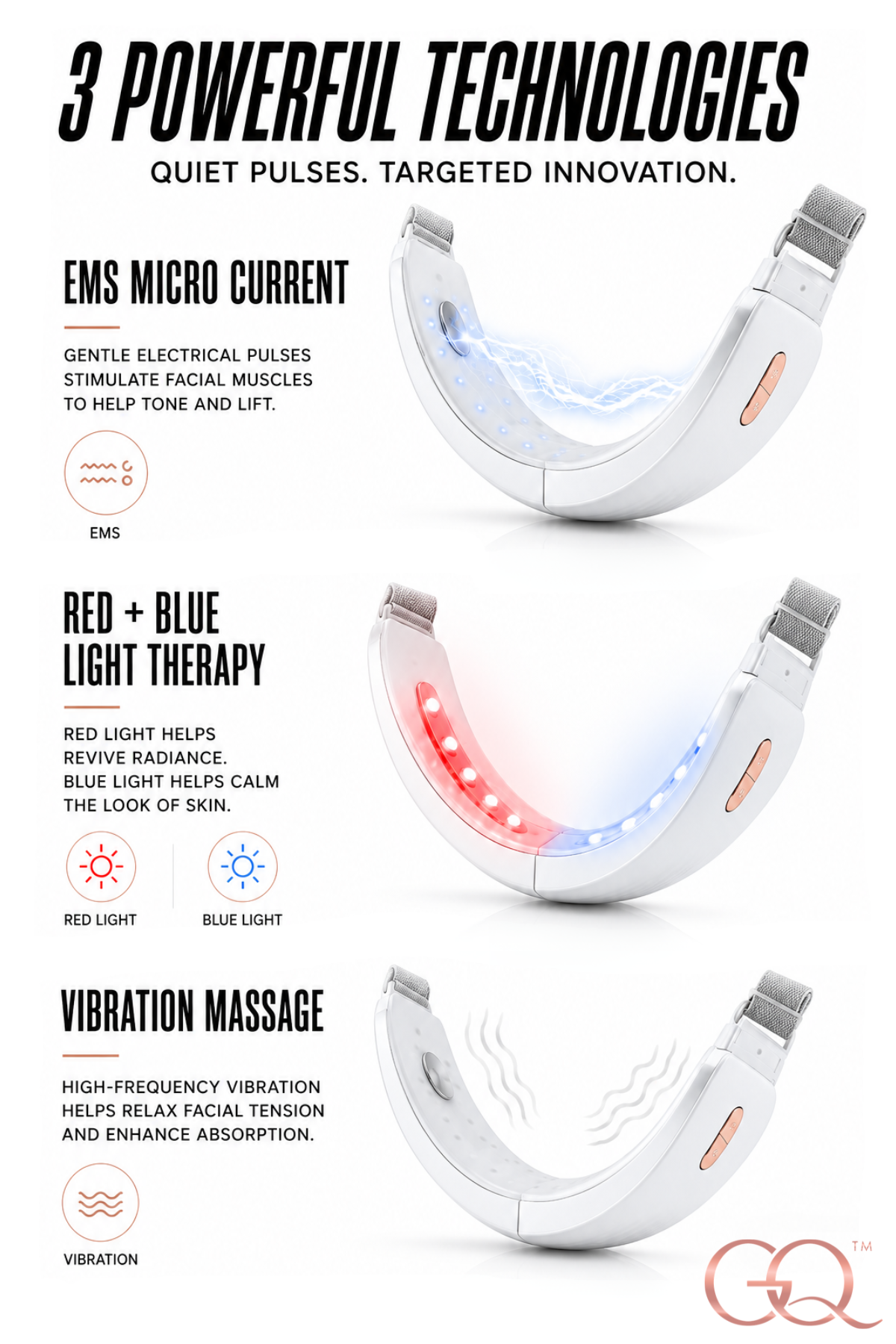 GLOWNIQUE Azzurra EMS V-Lift Device - Artisanal Facial Sculpting