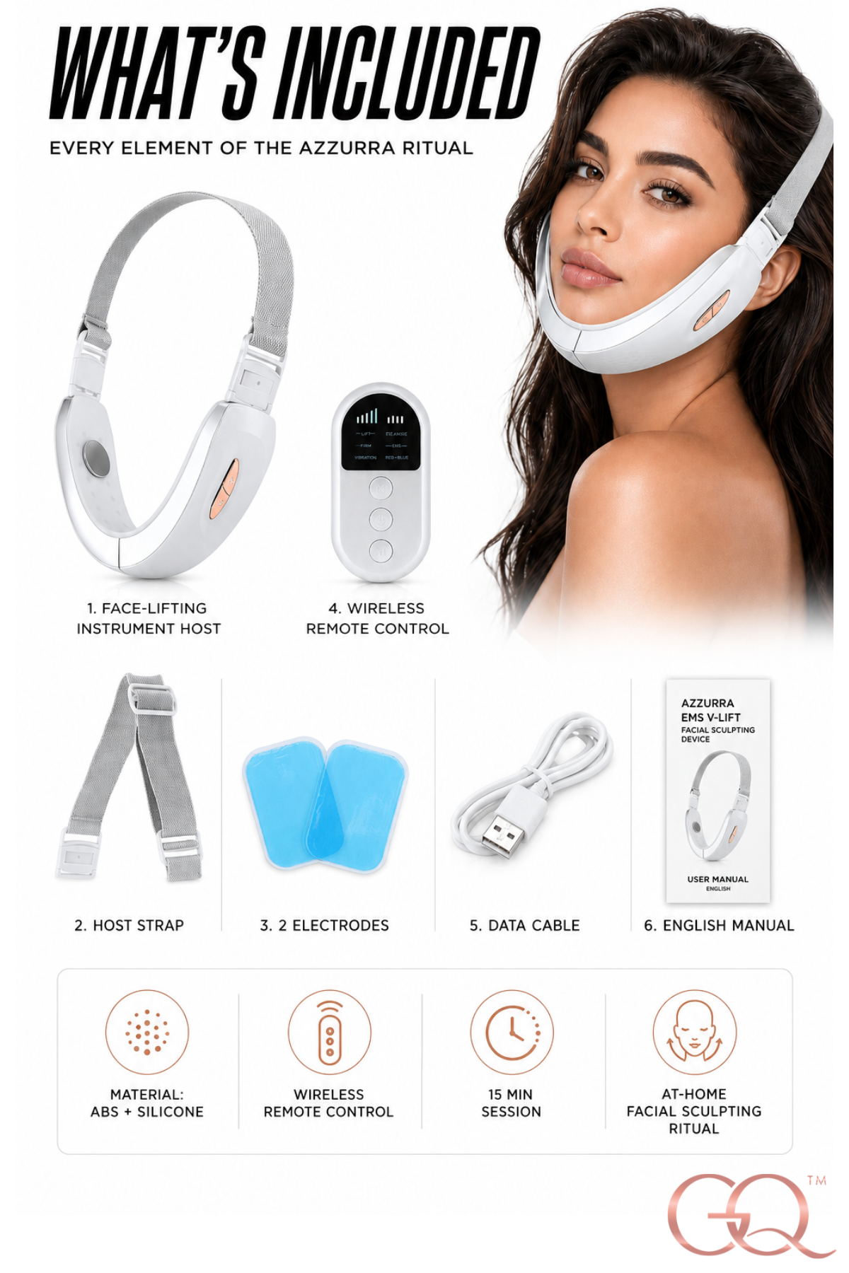 GLOWNIQUE Azzurra EMS V-Lift Device | Artisanal Facial Sculpting