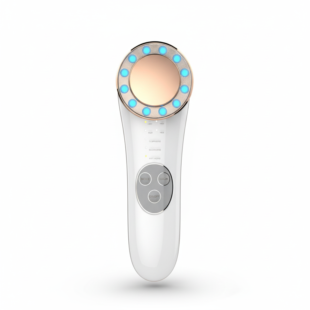 Indulge in GLOWNIQUE's 7 in 1 Home Iontophoresis Facial Cleanser, a masterpiece of luxury skincare that elevates your beauty ritual to new heights of elegance and radiance.