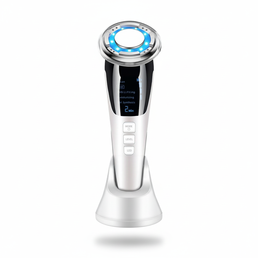 Experience the exquisite craftsmanship of GLOWNIQUE's EMS Hot And Cold Photon Introduction Instrument, a luxurious tool for radiant skin rejuvenation and self-care elegance.